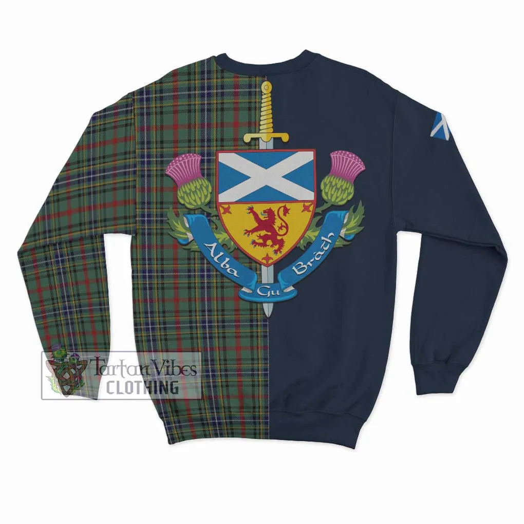 Bisset Tartan Sweatshirt Alba with Scottish Lion Royal Arm Half Style