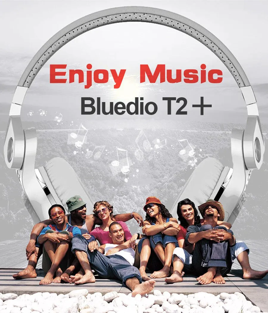 Bluedio T2  Powerful Bass Stereo Bluetooth 5.0 Headphone Wireless Headset Support FM Radio Micro-SD Card Play With Microphone