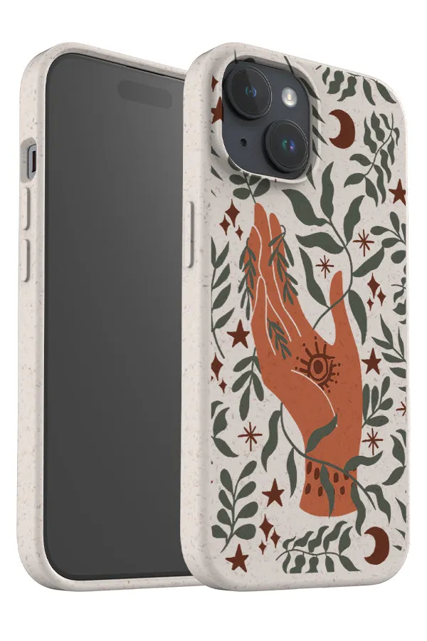 Bohemian Hand Plants and Vines Eco Bamboo Phone Case (Neutrals)