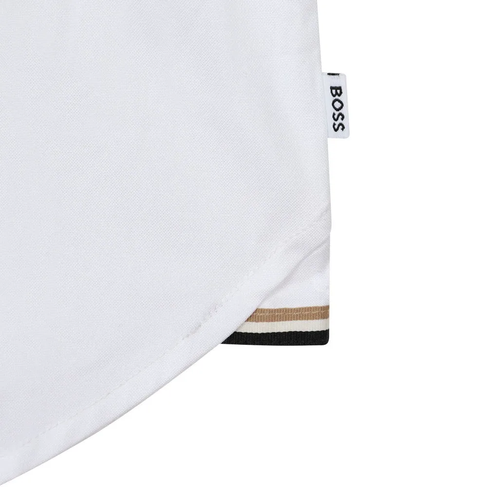 BOSS KIDSWEAR White Oxford Short Sleeve Shirt