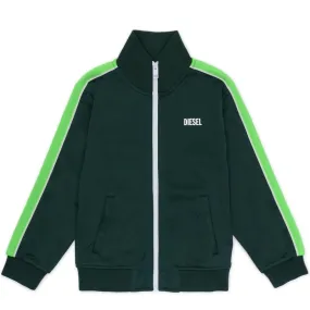 Boys Green Scortess Zip Up Jacket