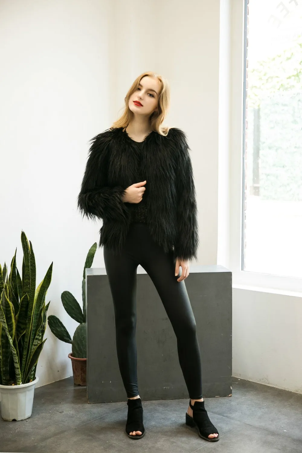 Bridget Faux Fur Jacket - Black