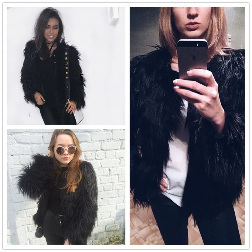 Bridget Faux Fur Jacket - Black