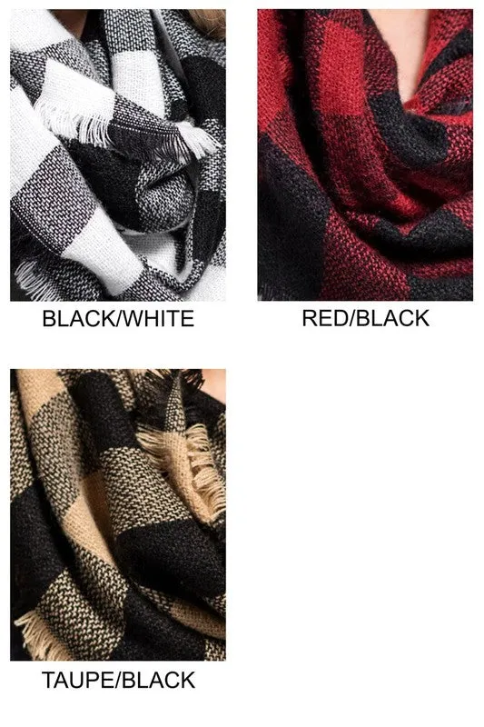 BUFFALO CHECK INFINITY SCARF (RED/BLK)