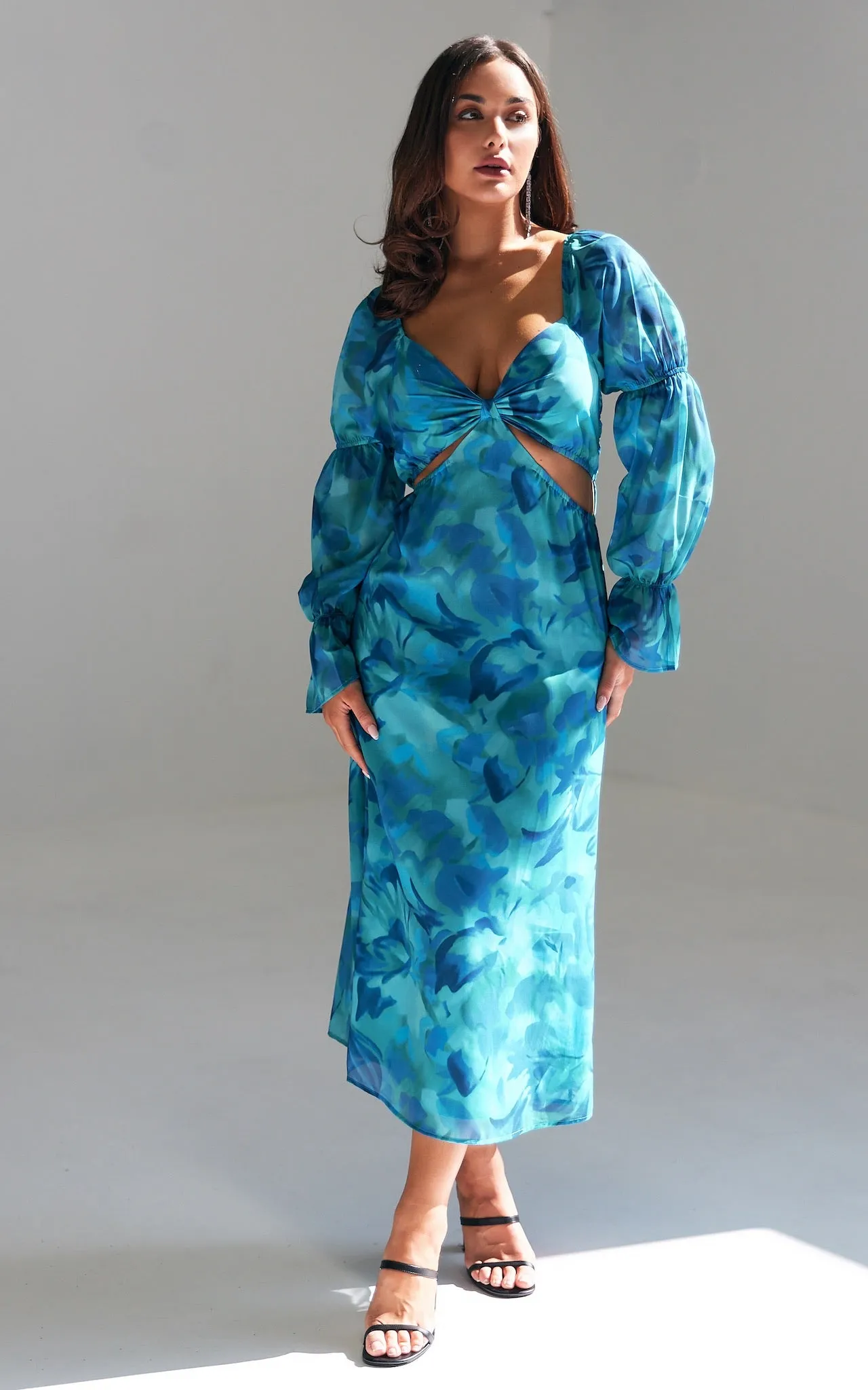 Burnett Maxi Dress - Blue Green Print