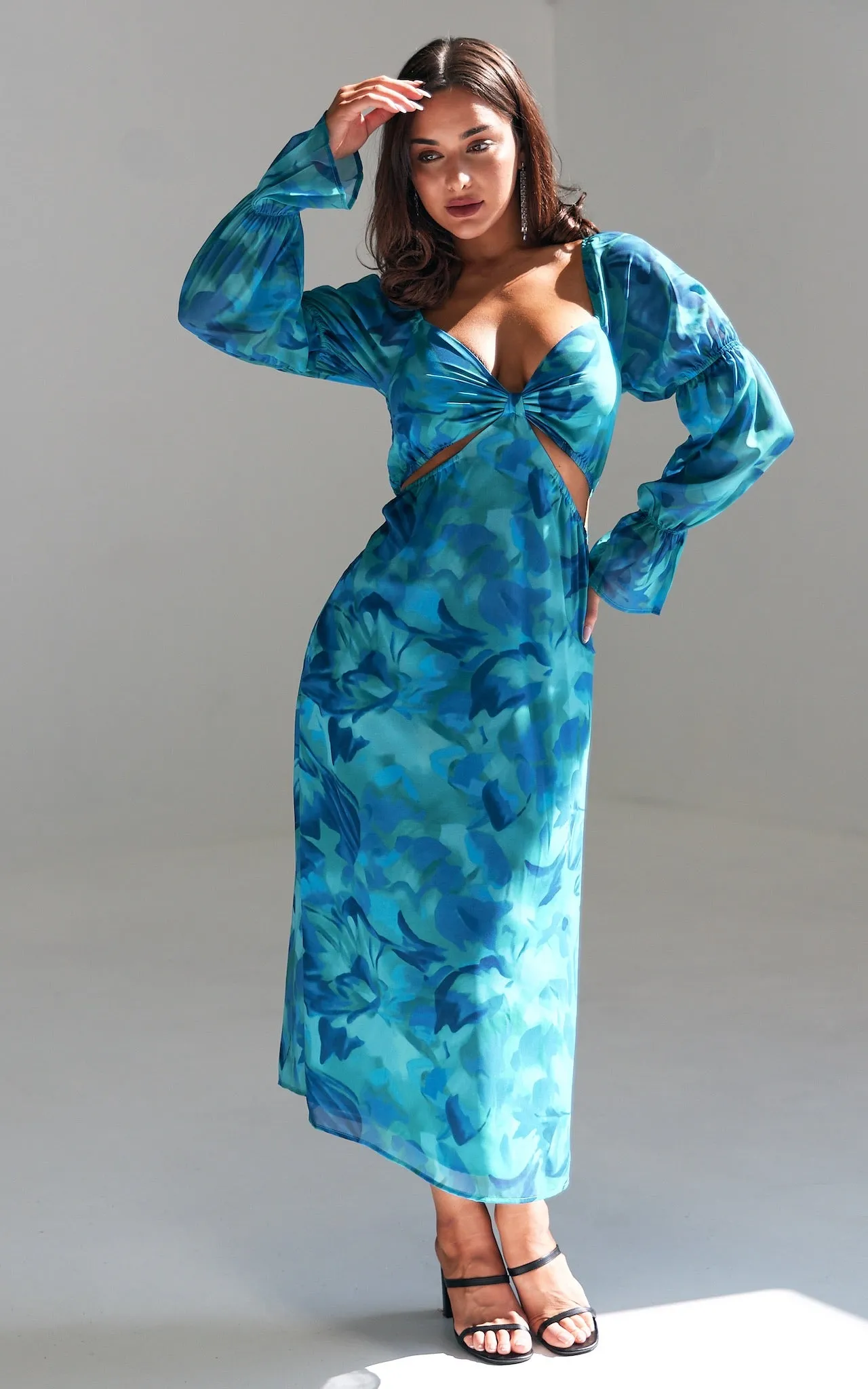 Burnett Maxi Dress - Blue Green Print