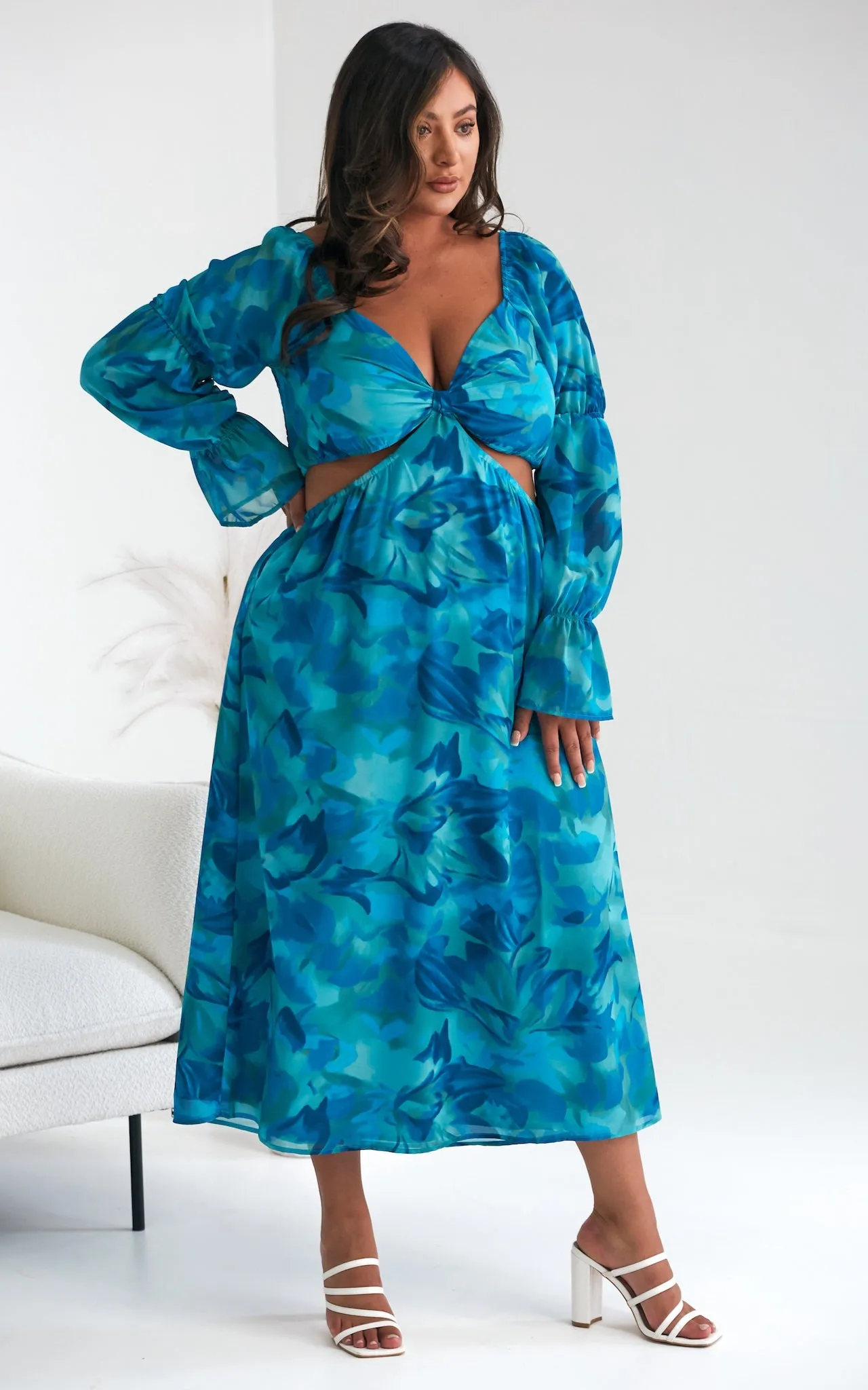 Burnett Maxi Dress - Blue Green Print