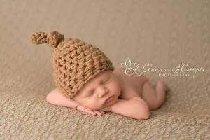 Camel Tan Newborn Knot Hat