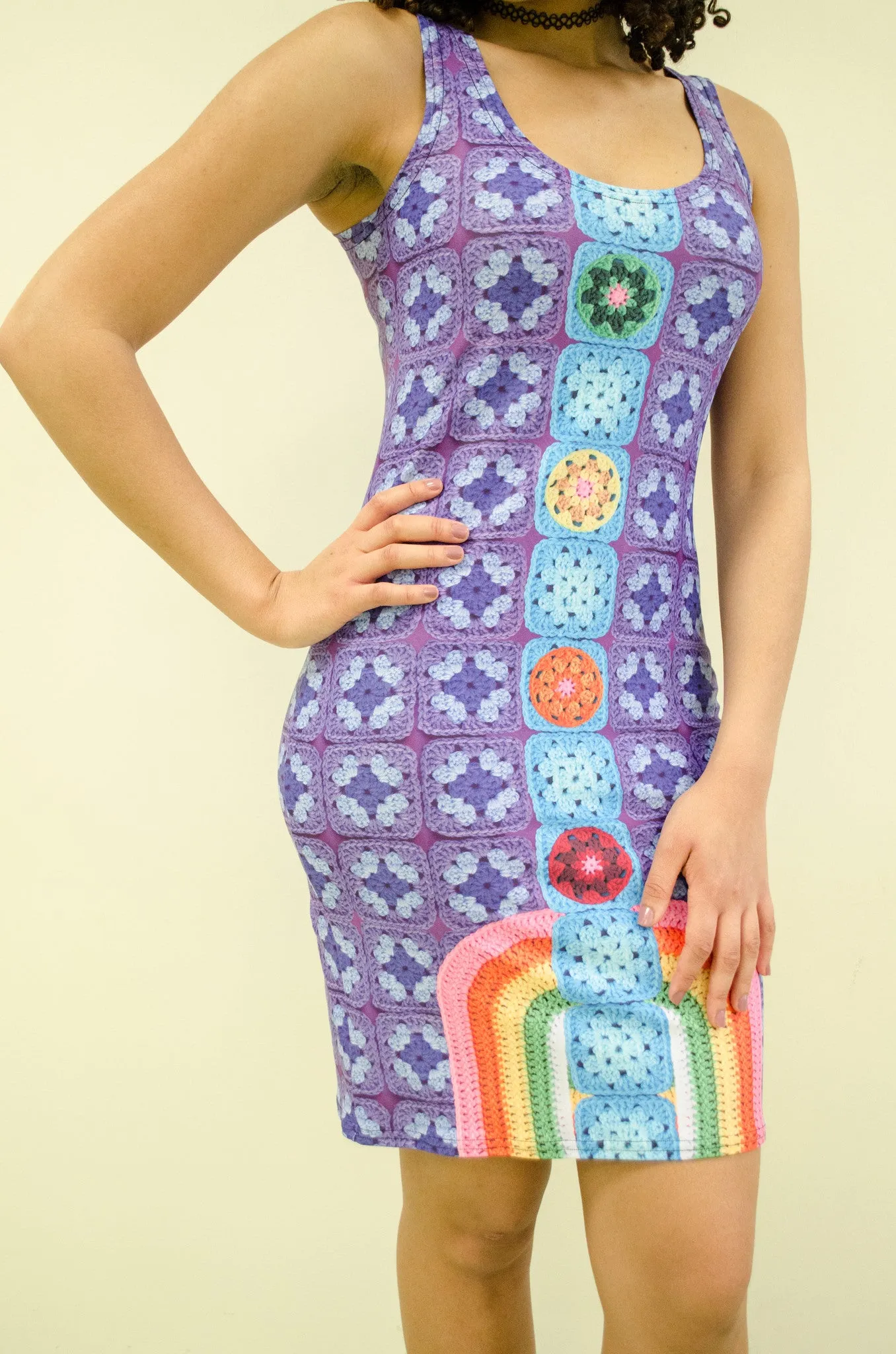 'Chakral' Smooth Crochet Print Dress