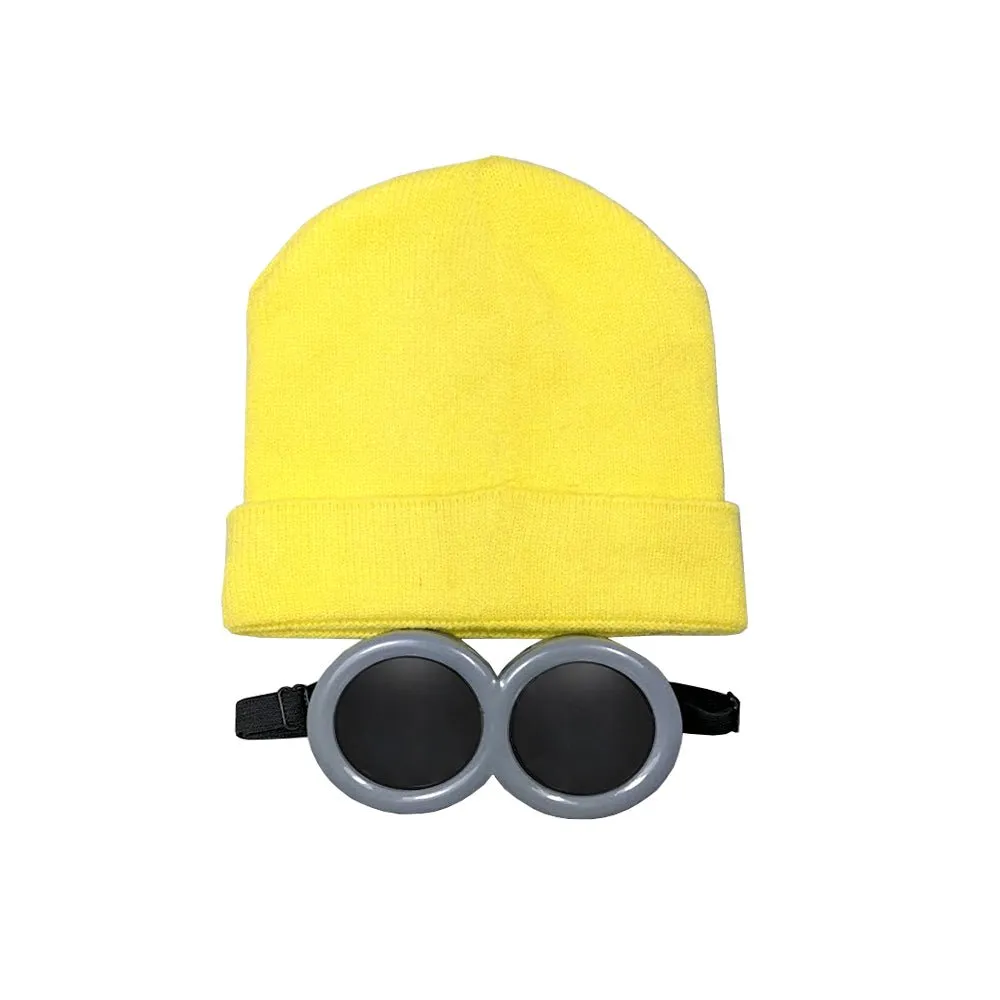 Children Minion Style Goggles and Beanie Dress Up Set