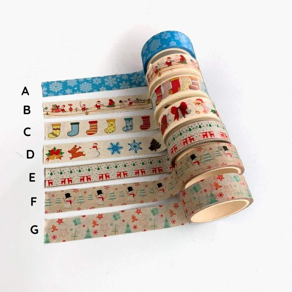 Christmas Biodegradable Washi Tape 15mm x 5m