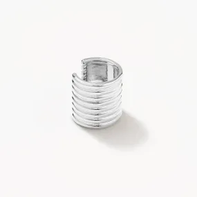 Chunky Ribbed Ear Cuff in Silver