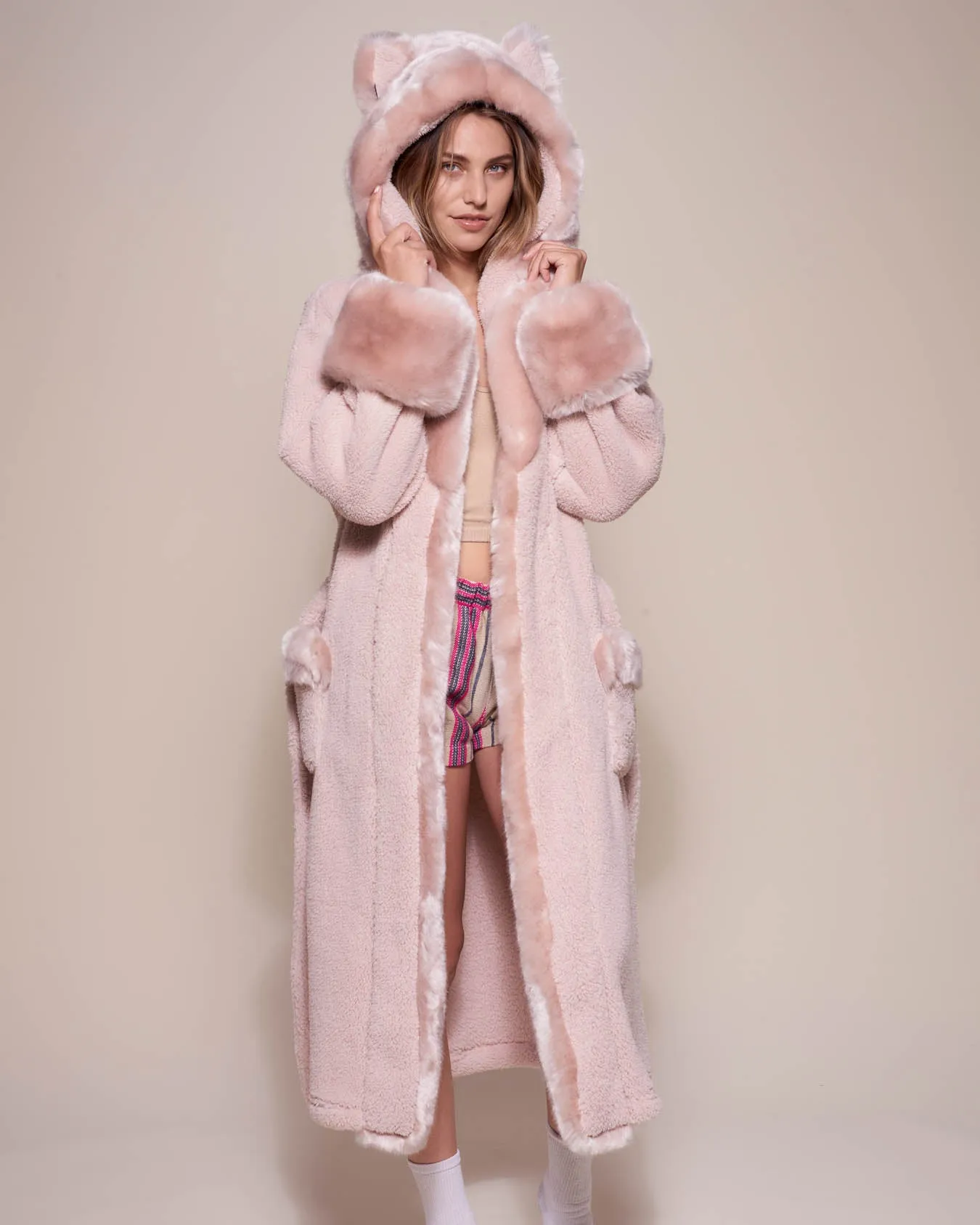 Classic Women's Luxury Pink Robe | Rose Quartz Wolf