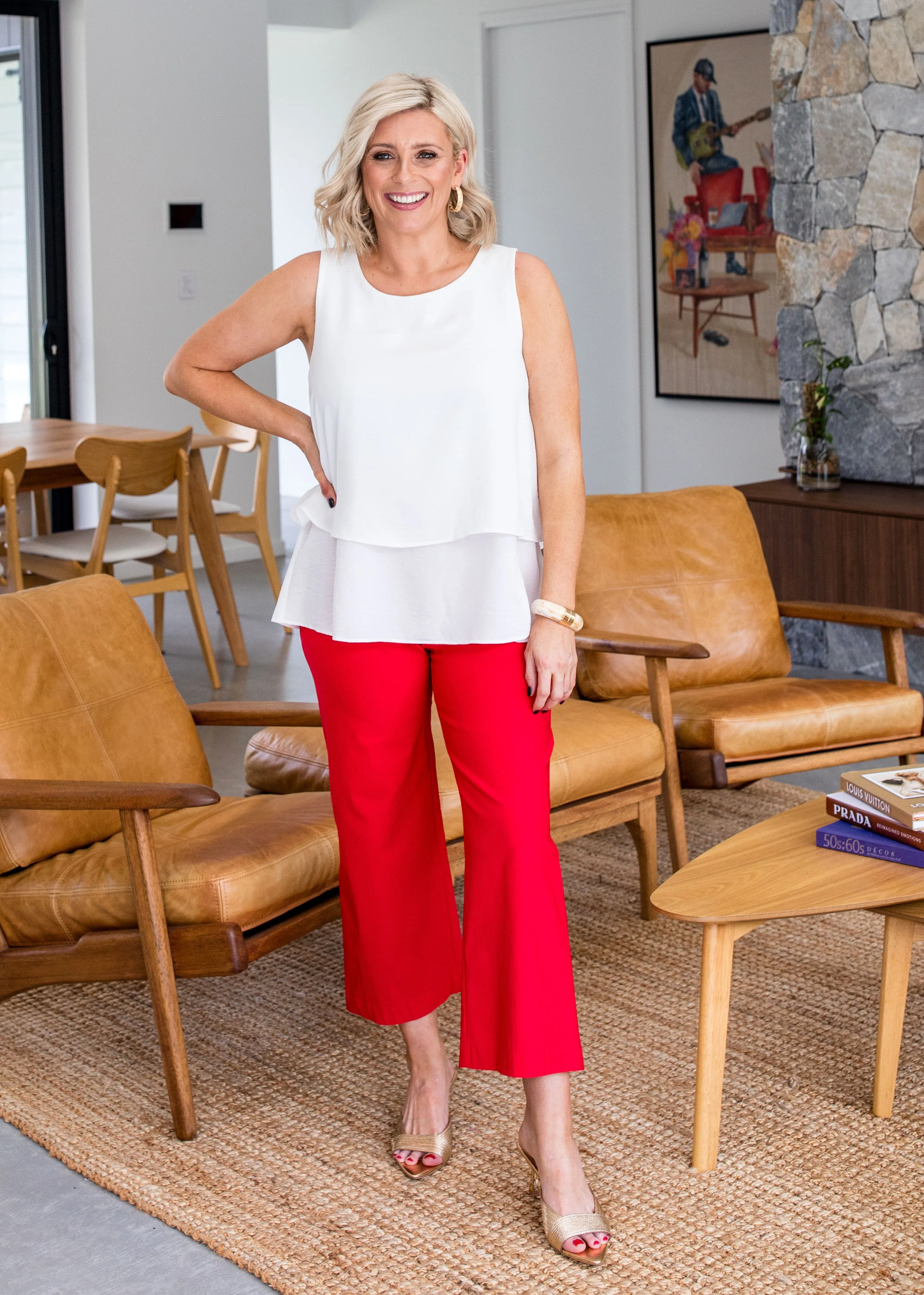 Concert bengaline culottes in Red