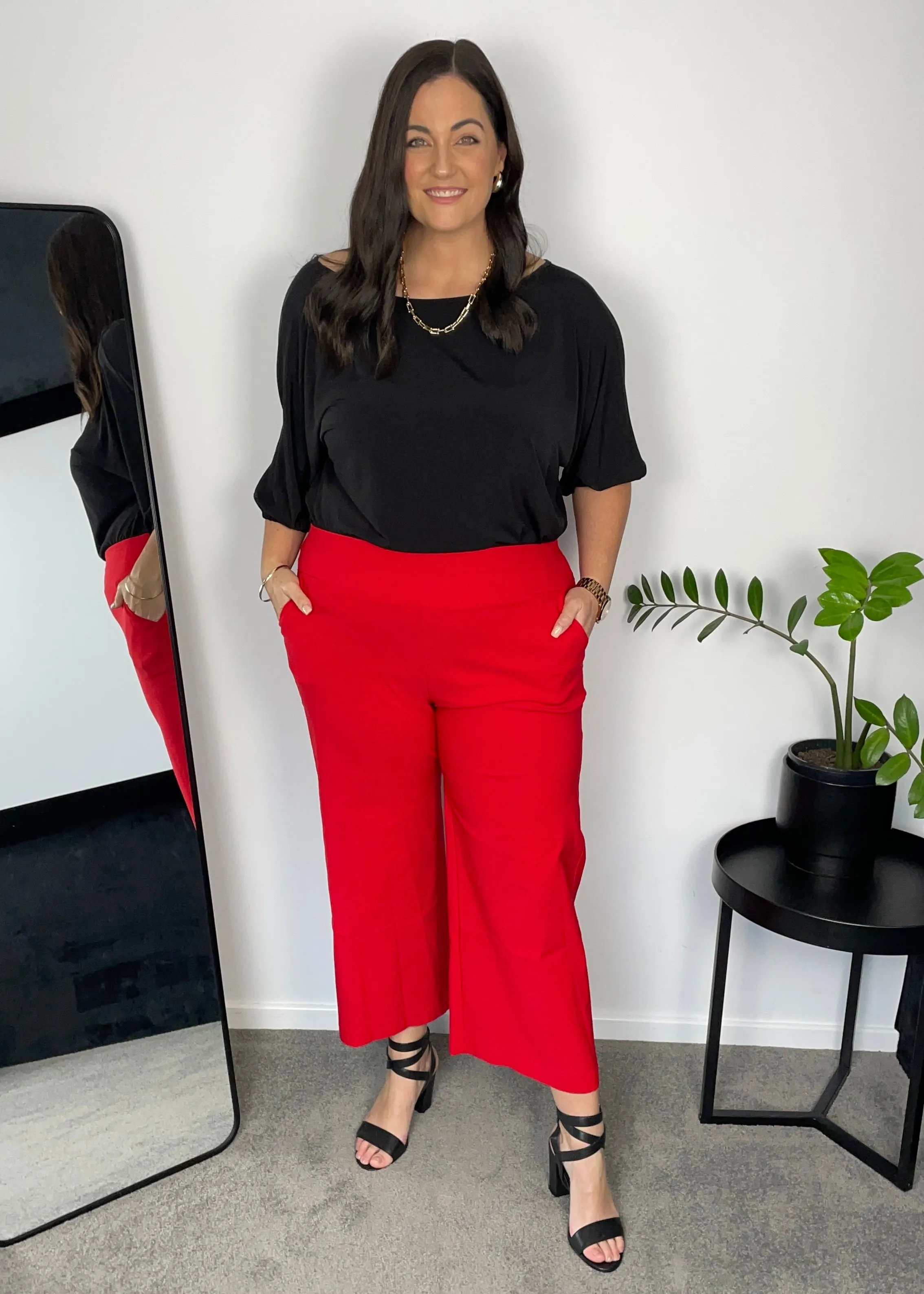 Concert bengaline culottes in Red