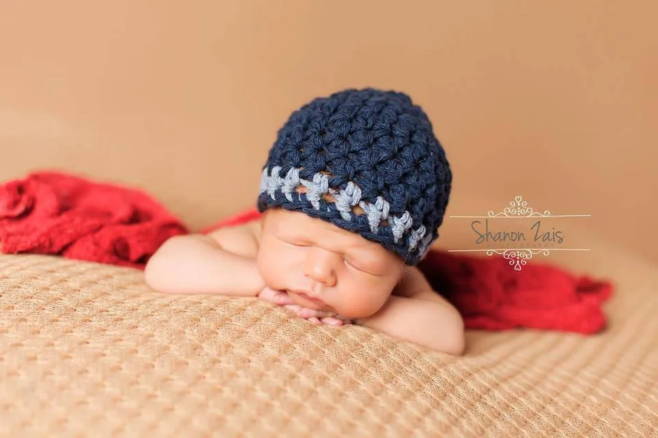 Cotton Beanie Hat Denim Baby Blue