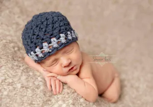 Cotton Beanie Hat Denim Baby Blue