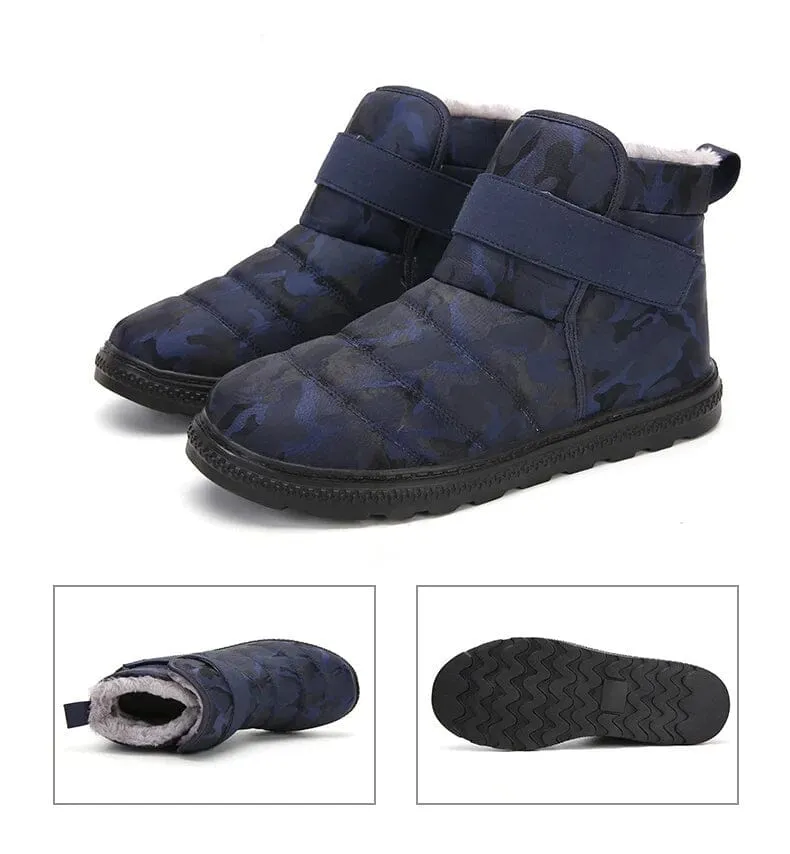 Cotton-Lined Men's Winter Snow Boots with Durable Plush Insole