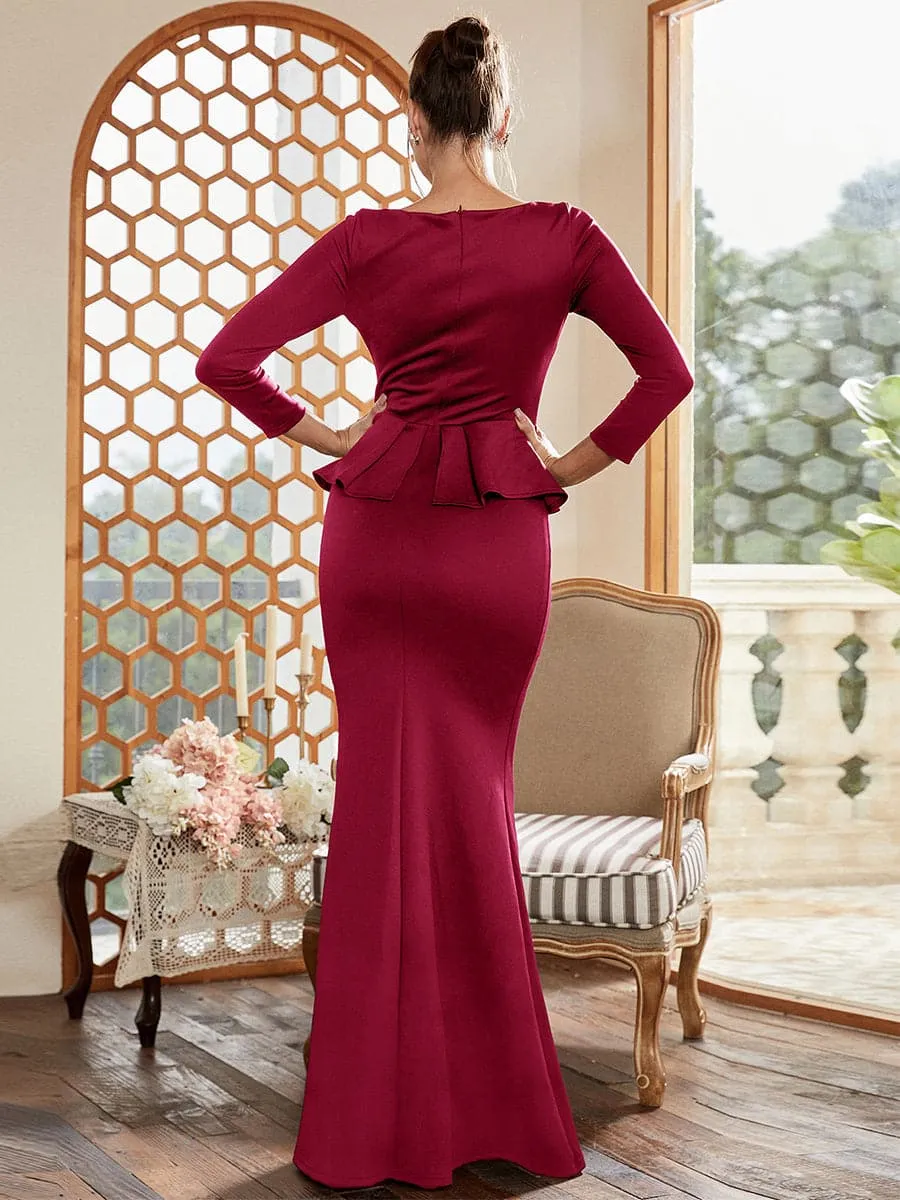 Crew Neck Mermaid Evening Dress M02158