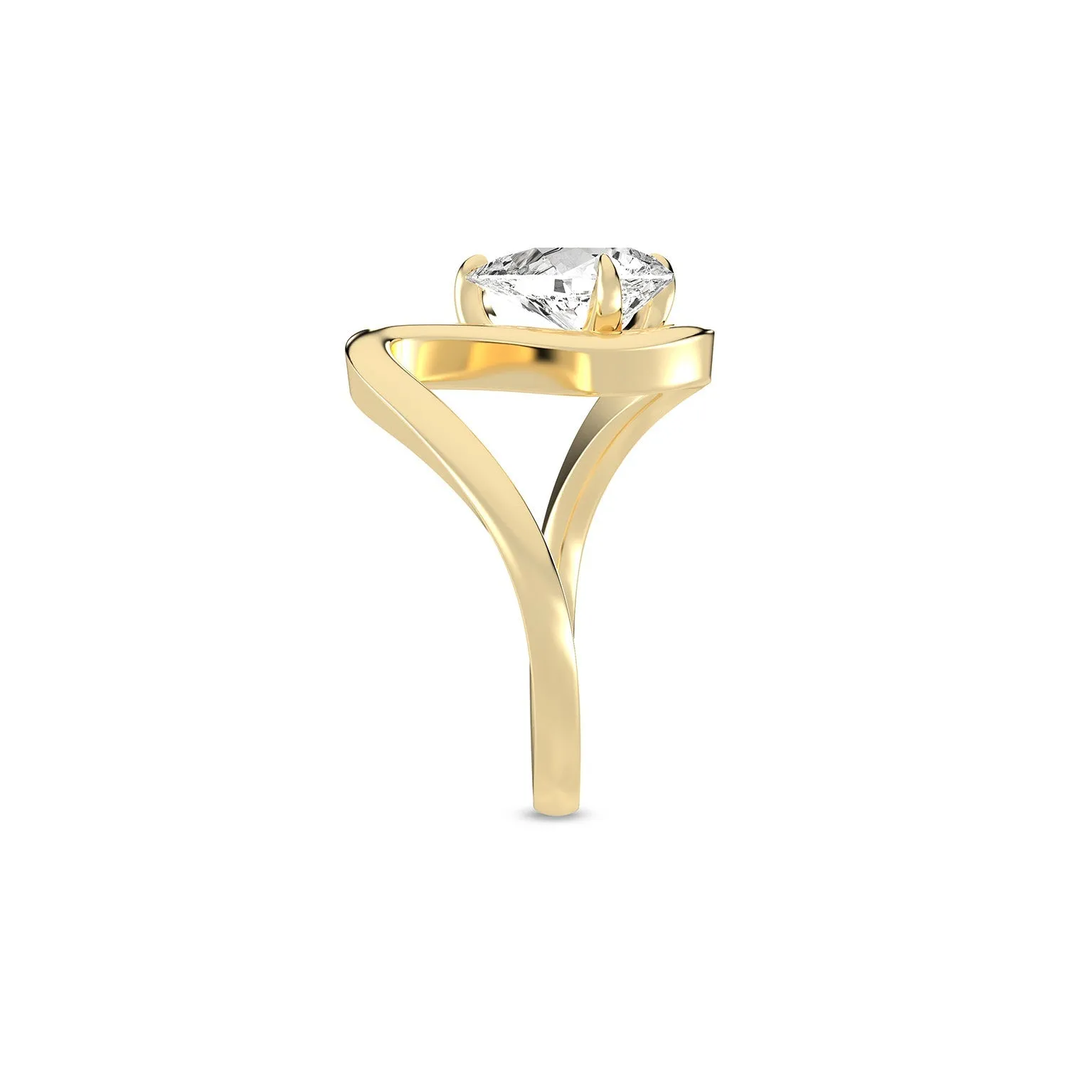 Curved Shank Dewdrop Ring