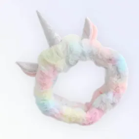 Cute Lovely Unicorn Fuzzy Hairband Makeup Skincare Headband Washing Face for Girls & Women