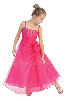 D4325 Long Organza Dress (2 Diff. Colors)