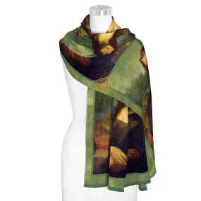 Da Vinci Mona Lisa Silk Blend Women's Art Fashion Shawl