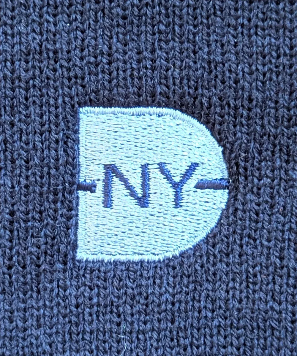 Dave's New York Embroidered Iconic Logo Beanie - Navy