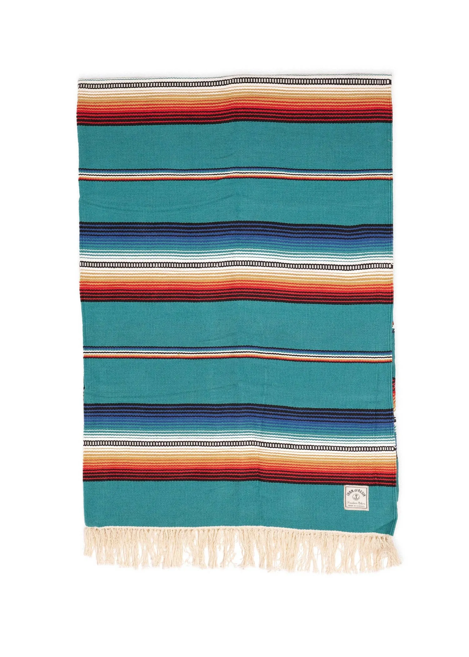 Del Sol Ring-Spun Cotton Blanket | Aqua | Iron & Resin