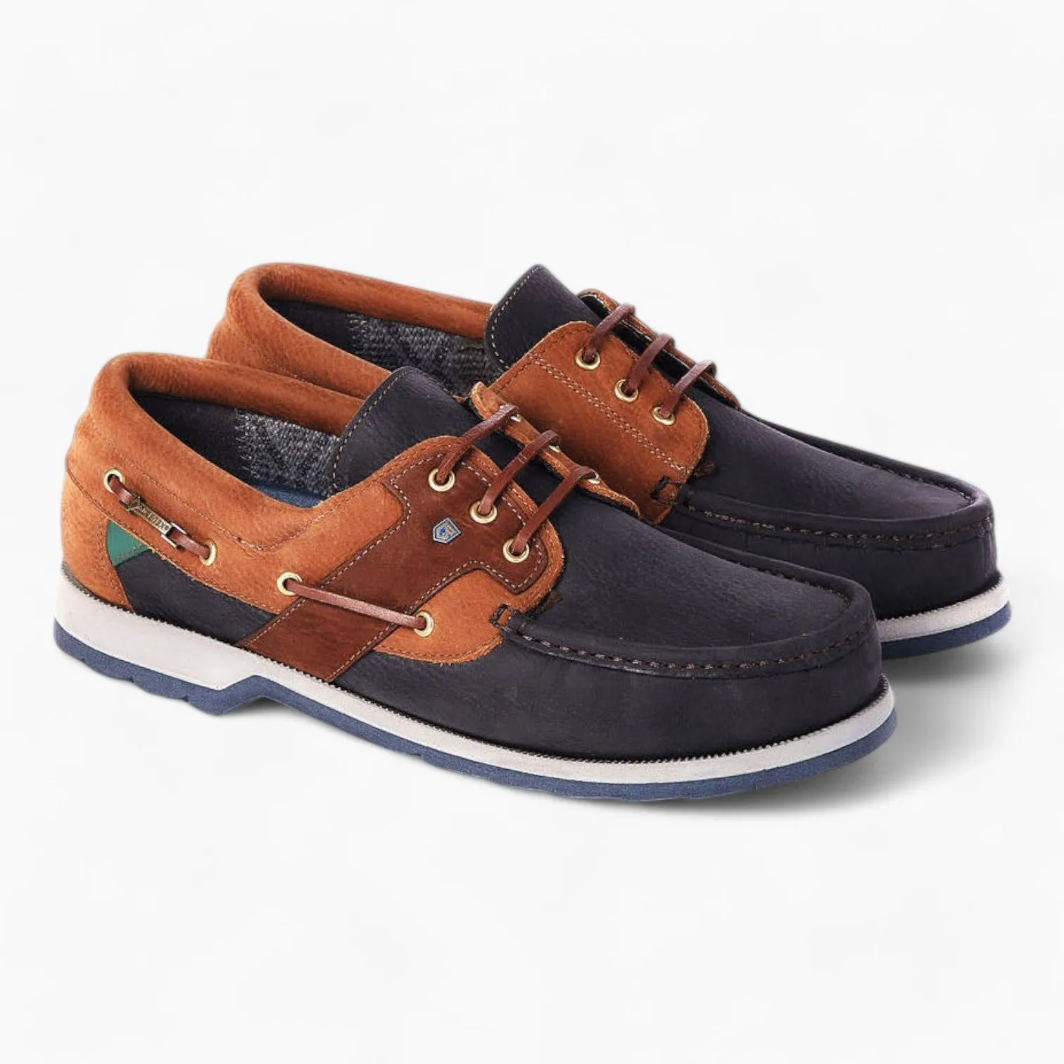 Dubarry Clipper Deck Shoe - Navy/Brown: High-Performance Luxury Gortex Boat Shoe