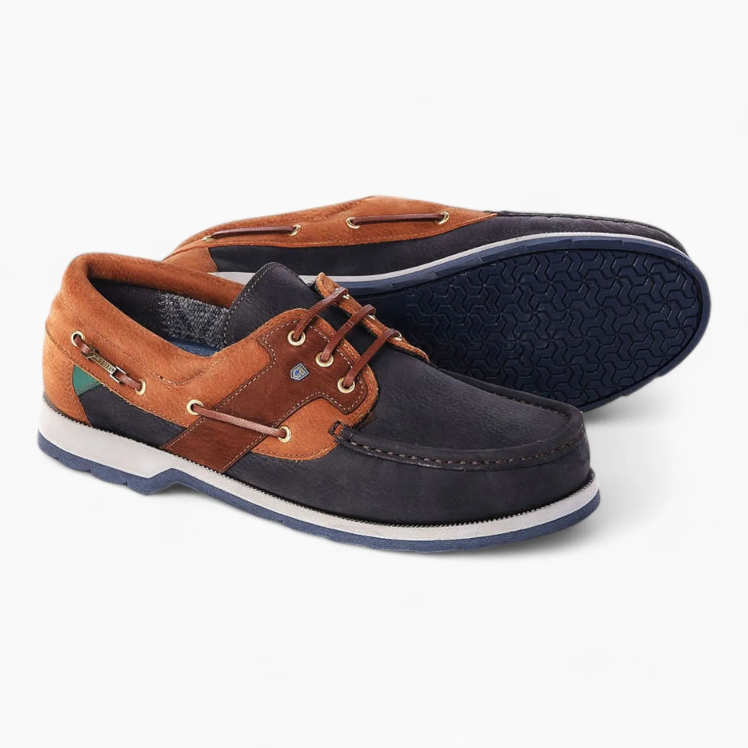 Dubarry Clipper Deck Shoe - Navy/Brown: High-Performance Luxury Gortex Boat Shoe