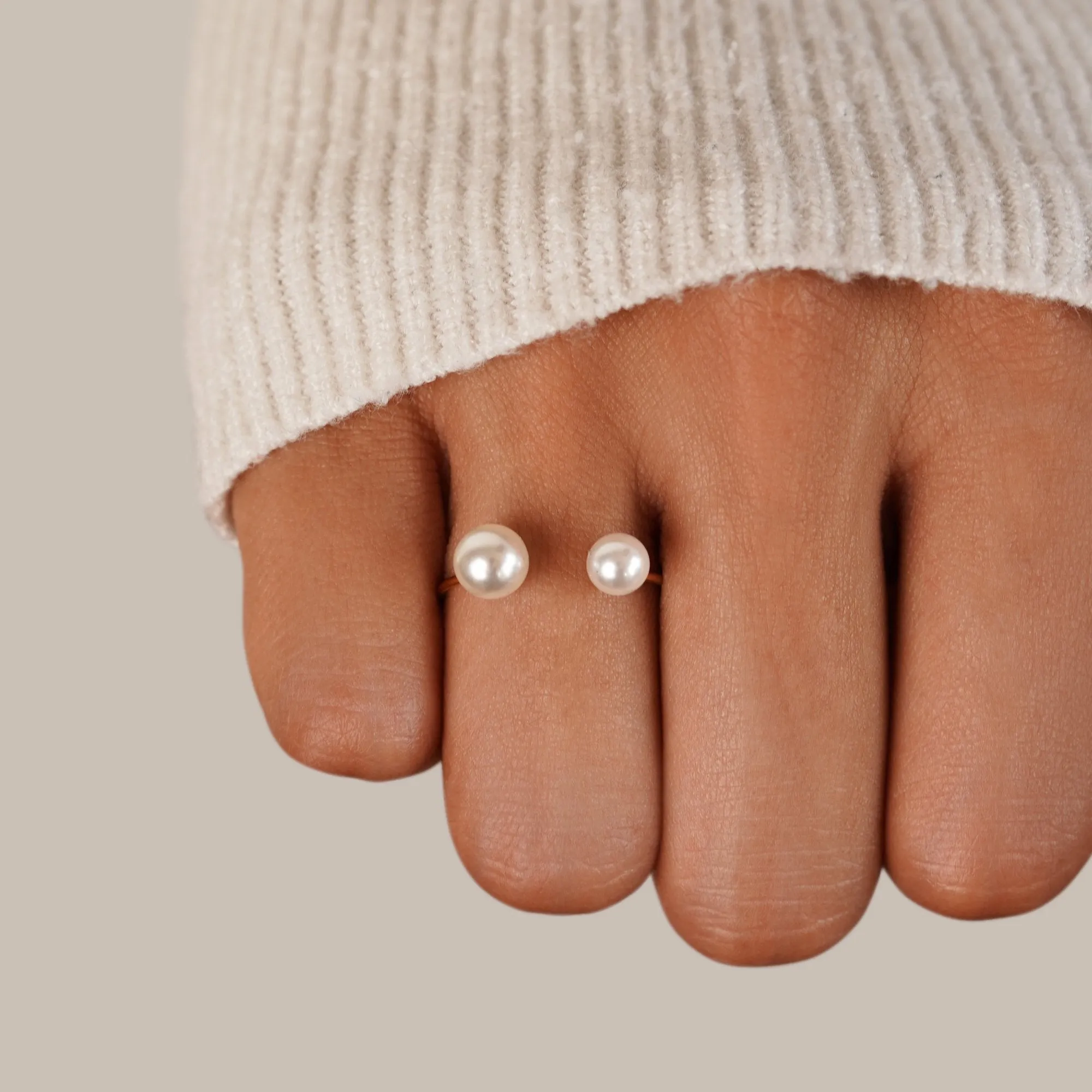 Durya Double Pearl Wrap Ring