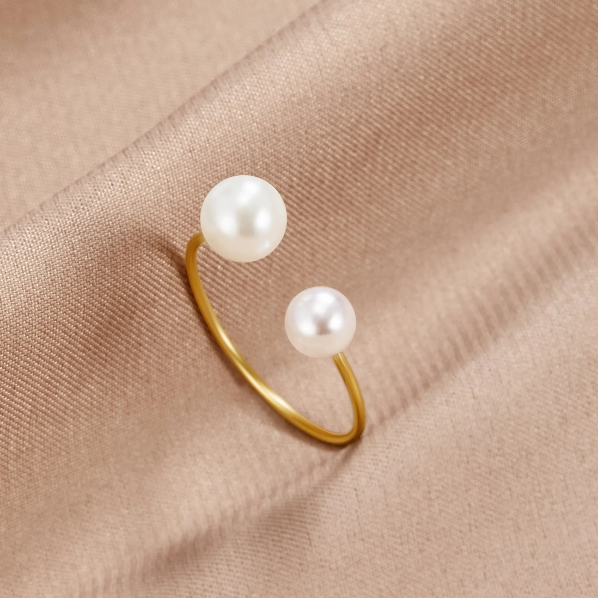 Durya Double Pearl Wrap Ring