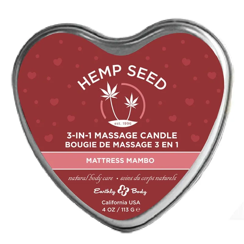 Earthly Body Heart Tin Edible Massage Candle Mattress Mambo