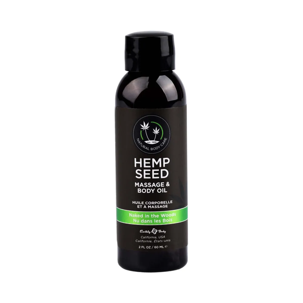 Earthly Body Hemp Seed Massage Oil 3-Piece Gift Set 2 oz.