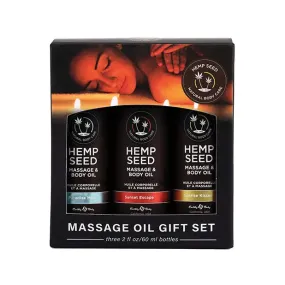 Earthly Body Hemp Seed Massage Oil Summer 2023 Collection 3-Piece Gift Set