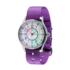 Easy Read Time Teacher Watch Purple - Waterproof