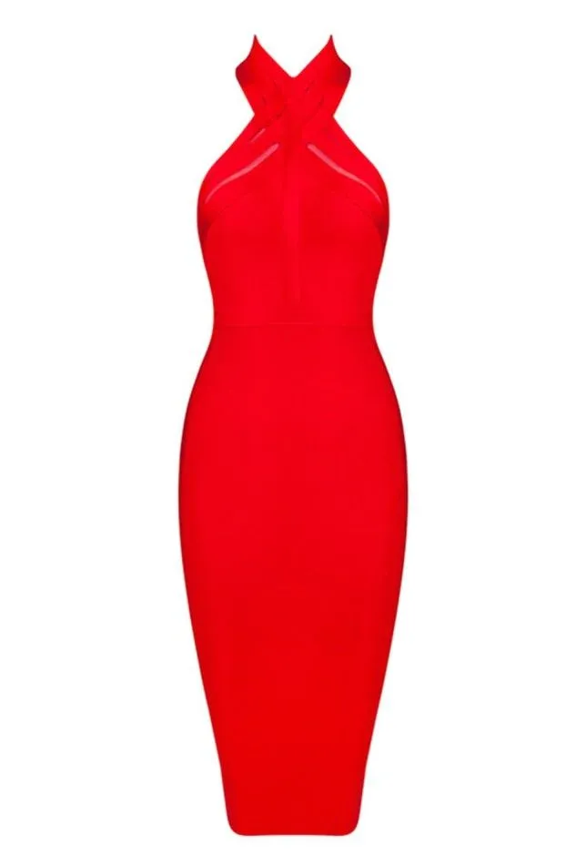 Eden Bandage Dress - Lipstick Red