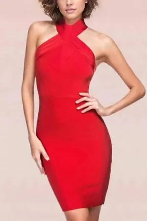 Eden Bandage Dress - Lipstick Red