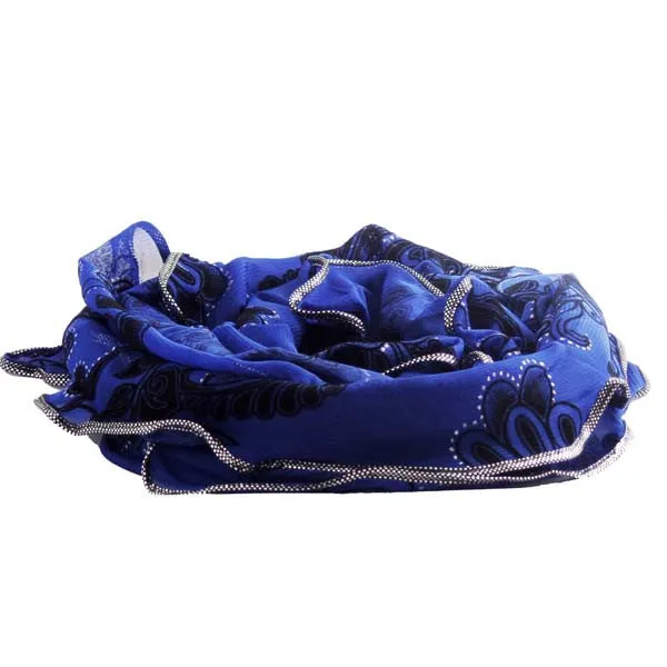 Elegant Flower Shaped Blue Womens Scarf Wrap