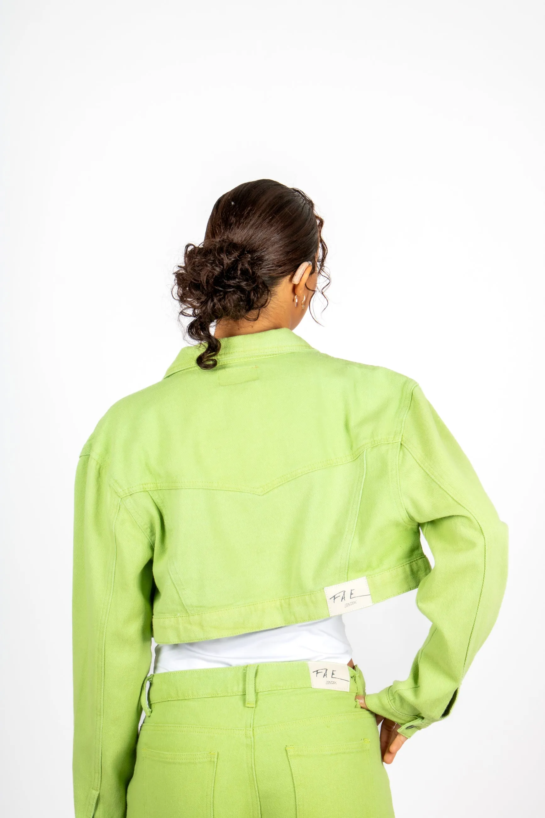 FAE Lime Green Boxy Denim Jacket