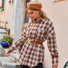 Fall '21 Rust Plaid Shacket Top