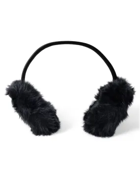 Faux-Fur Ear Muffs - Black