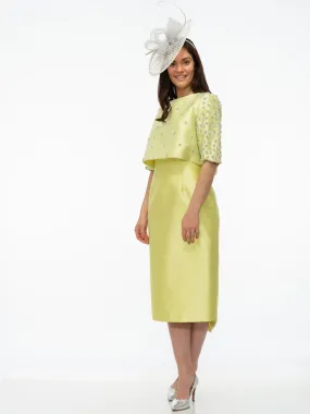 Fely Campo Lime Dress with Embellished Jacket