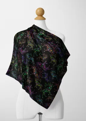 Floral Elk Satin Shawl