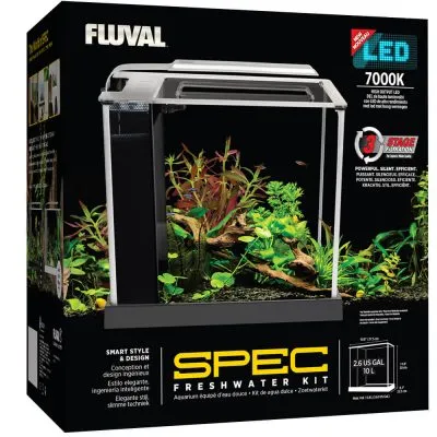 Fluval Spec 2.6 Gallon Aquarium Kit Black