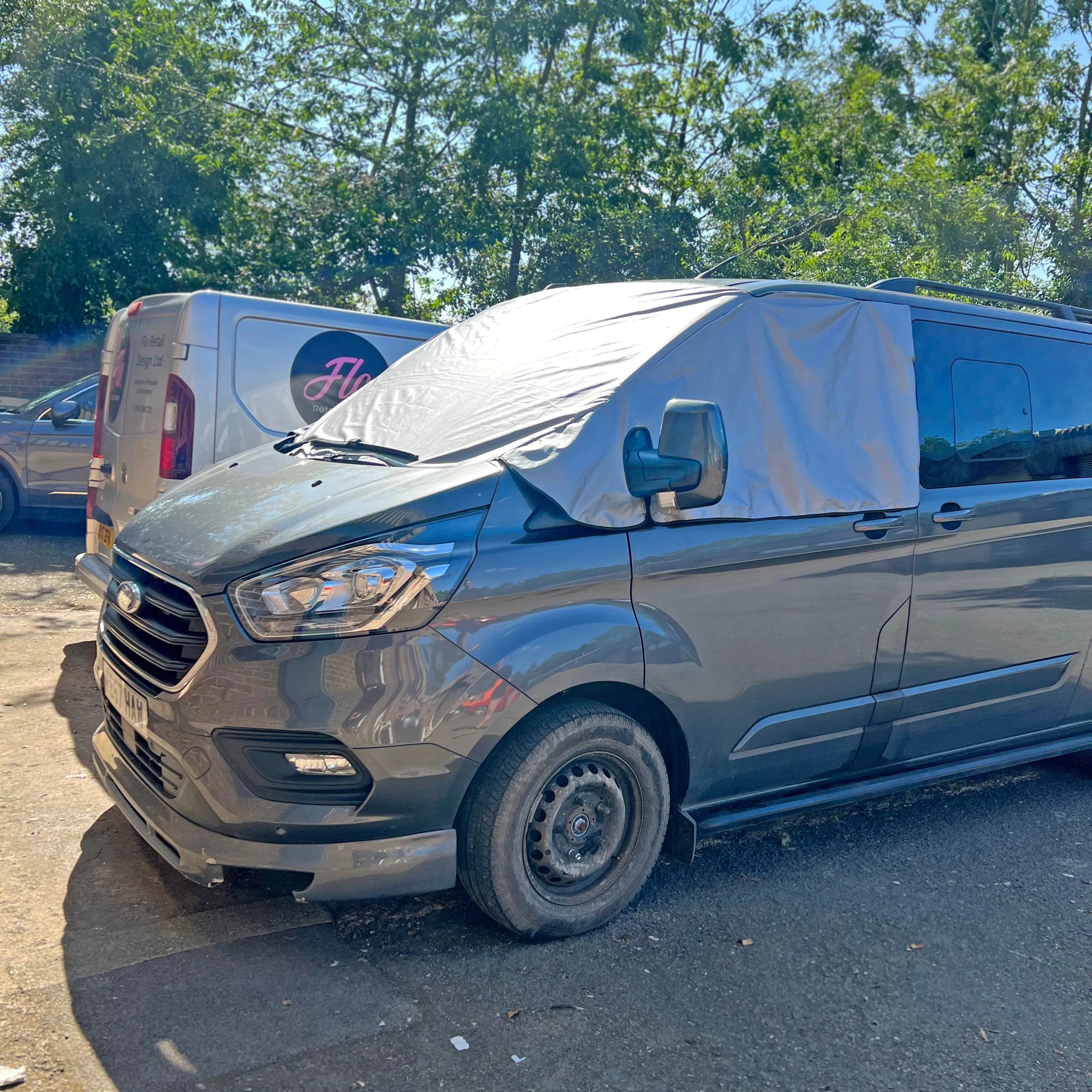 Ford Transit Custom Screen Wrap - Silver Plain