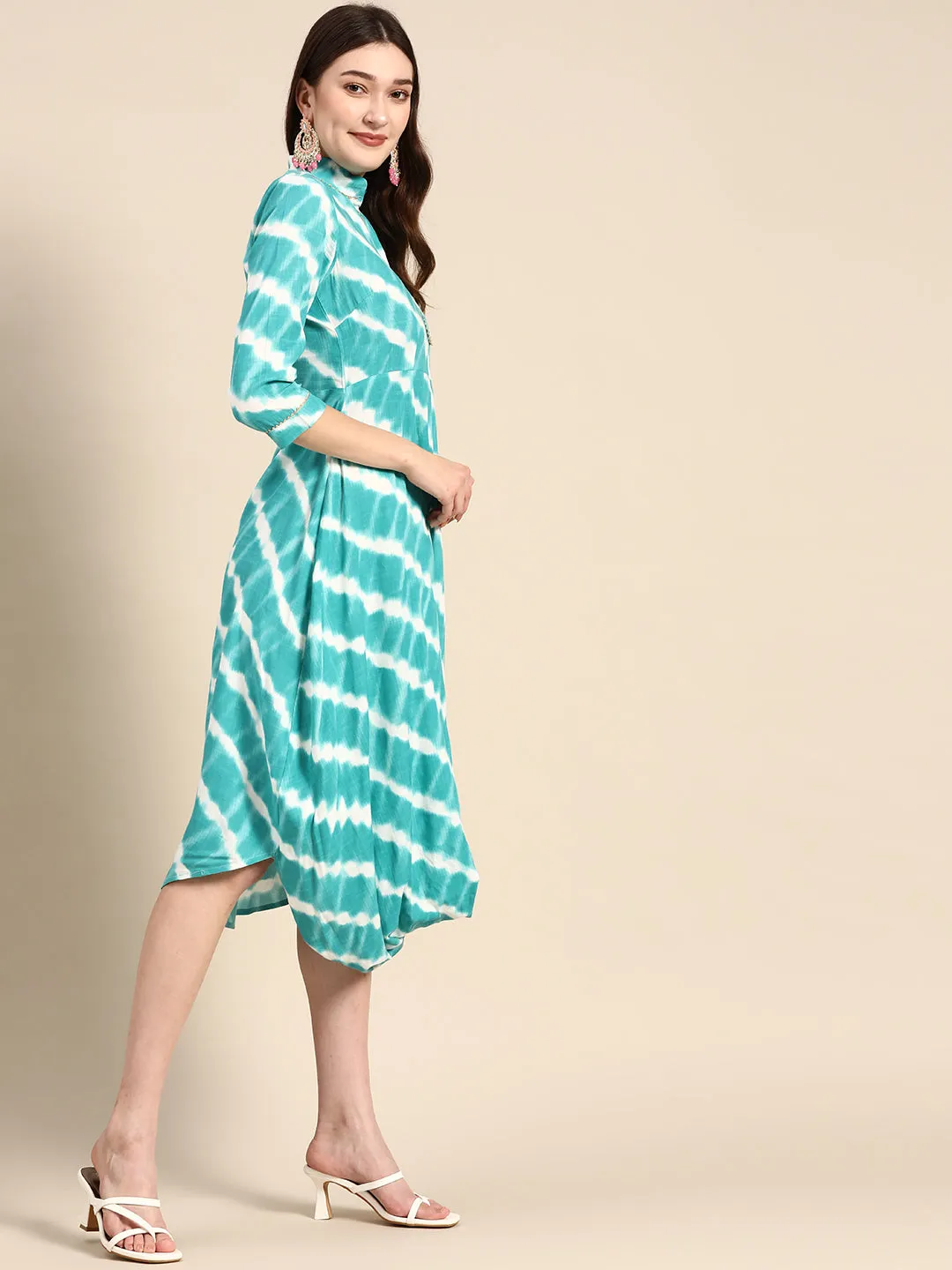 Front Cowl Midi Dress