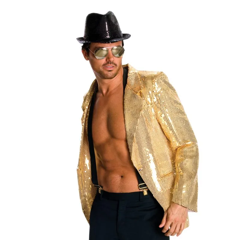 Gold Sequin Jacket-Mens