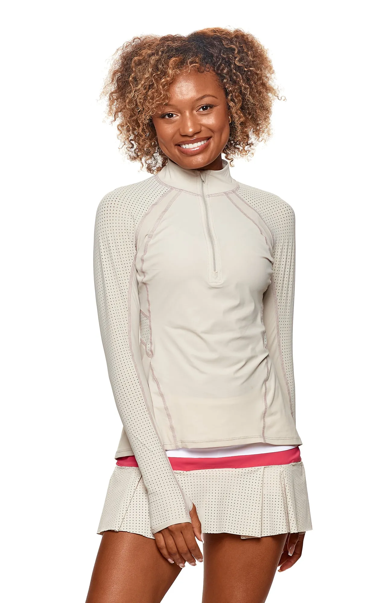 Grace 1/2 Zip Long Sleeve Top Sabia